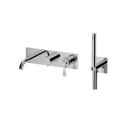 Remer Atelier Bateria wannowo-natryskowa podtynkowa z zestawem natryskowym - element zewnętrzny Chrom AL53D2WB