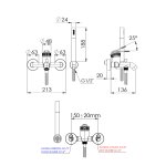 Remer Atelier Bateria wannowo-natryskowa ścienna z zestawem natryskowym Visual Inox AL02XV