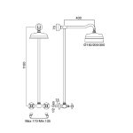   Sbordoni Bateria prysznicowa ścienna z drążkiem i deszczownicy Ø30 cm brąz SB154s300BR