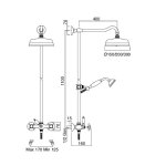 Sbordoni Bateria prysznicowa ścienna z drążkiem, wężem, słuchawką i deszczownicy Ø15 cm chrom SB154s150dxCR