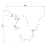 Sbordoni Fausta Lampa łazienkowa ścienna Natural Brass DO130ON