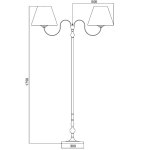 Sbordoni Libra Lampa podłogowa z 2 szarymi lnianymi kloszami chrom LB031CR