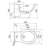 Sbordoni Palladio Bidet wiszący 56,5x37x36,5 cm biały 7098