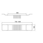 Sbordoni Półka na wannę 70-80 cm ze wspornikami ceramicznymi chrom SB118ACR