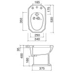 Sbordoni Romana Bidet stojący 53x34x40 biały 9006