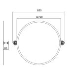 Sbordoni Sabina Lustro okrągłe ∅70 cm chrom SA113CR