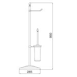 Sbordoni Stojak na szczotkę toaletową i uchwyt na papier toaletowy wolnostojący 86 cm chrom SB128CR