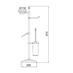 Sbordoni Stojak na szczotkę toaletową, uchwyt na papier toaletowy, mydelniczkę i ręcznik wolnostojący 91 cm chrom SB131CR