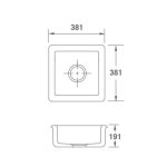 Shaws Belthorn Zlew jednokomorowy 38,1x38,1 cm Biały SBEL381WH