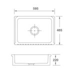Shaws Bowland 600 Zlew jednokomorowy 59,5x46,5 cm Biszkoptowy SO0600010PN
