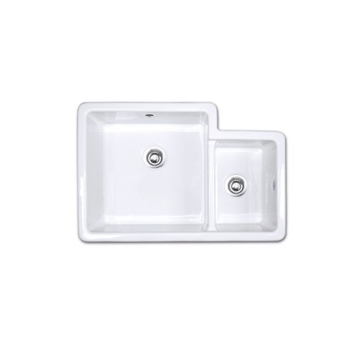 Shaws Brindle 600 Zlew dwukomorowy 54,8x50 cm Biały SCBH595WH