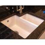 Shaws Brindle 600 Zlew dwukomorowy 54,8x50 cm Biały SCBH595WH