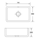 Shaws Butler 800 Zlew jednokomorowy 79,5x46 cm Biały SCBU800WH
