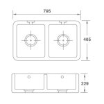 Shaws Double Bowl 800 Zlew dwukomorowy 79,5x46,5 cm Biały SCLD800WH