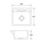 Shaws Ribblesdale Zlew jednokomorowy 59,5x54,7 cm Biały SO4100010WH