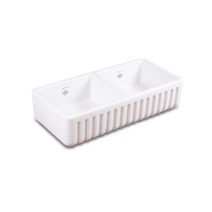 Shaws Ribchester 800 Zlew dwukomorowy 79,5x46,5 cm Biały SO0800010WH