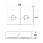 Shaws Shaker Double 800 Zlew dwukomorowy 75,9x46,5 cm Biały SCSH800WH