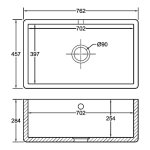 Shaws Shaker Single 800 Zlew jednokomorowy 76,2x45,7 cm Biały SCSH108WH