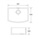 Shaws Waterside 600 Zlew jednokomorowy 59,7x53 cm Biały SCWT595WH