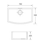 Shaws Waterside 700 Zlew jednokomorowy 76x53 cm Biały SCWT760WH