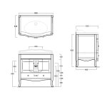 Simas Arcade Szafka Umywalkowa 84x53 cm ARMC90