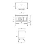 Simas Arcade Szafka Umywalkowa 97x53 cm ARMD105