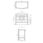 Simas Arcade Szafka Umywalkowa 97x53 cm ARMC105