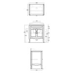 Simas Arcade Szafka Umywalkowa 69x52 cm ARMD70