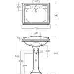 Simas Arcade Umywalka Stawiana na postumencie 73x54cm AR834/AR 834