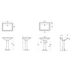 Simas Arcade Umywalka Stawiana na postumencie 73x54cm AR854/AR 854