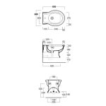 Simas Lante Bidet Wiszący biały LA19