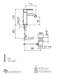 Webert Azeta Bateria umywalkowa 1-otworowa z korkiem klik klak chrom AZ830101.015