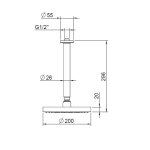 Webert Deszczownica prysznicowa z ramieniem sufitowym chrom PVC AC0940.015