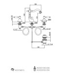 Webert Dorian Bateria bidetowa 3-otworowa obrotowa wylewka z korkiem klik klak chrom DO710502.015