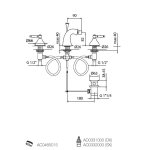 Webert Dorian Bateria bidetowa 3-otworowa z korkiem klik klak chrom DO710202.015