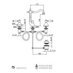 Webert Dorian Bateria umywalkowa 3-otworowa obrotowa wylewka z korkiem klik klak chrom DO750202.015