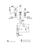 Webert Dorian Bateria umywalkowa 3-otworowa z korkiem klik klak chrom DO750101.015