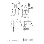 Webert Dorian Bateria wannowa 5-otworowa na brzeg wanny z wężem i słuchawką chrom DO730101.015