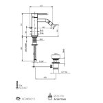 Webert Elio Bateria bidetowa 1-otworowa z korkiem klik klak chrom EL840101.015