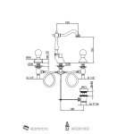 Webert Karenina Bateria umywalkowa 3-otworowa obrotowa wylewka z korkiem klik klak chrom KA750202.015