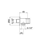 Webert Kolanko ścienne 1/2” chrom AC0478.015