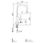 Webert Lima Bateria zlewozmywakowa jednouchwytowa z wyciąganą i obrotową wylewką chrom LM940301.015