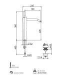 Webert Opera Bateria umywalkowa 1-otworowa wysoka z korkiem klik klak chrom OA830401.015