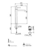 Webert Opera moderna Bateria umywalkowa 1-otworowa wysoka z korkiem klik klak chrom OE830401.015