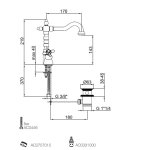 Webert Ottocento Bateria umywalkowa 1-otworowa z korkiem klik klak chrom OT700301.015