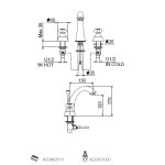 Webert Ottocento Bateria umywalkowa 3-otworowa z korkiem klik klak chrom OT750101.015