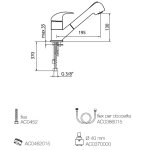 Webert Sax Bateria zlewozmywakowa jednouchwytowa z wyciąganą i obrotową wylewką chrom SX940101.015