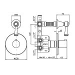 Zucchetti Agora Bateria natryskowa termostatyczna podtynkowa 1/2" z zaworem odcinającym element zewnętrzny chrom ZAL659