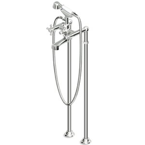 Zucchetti Agora Bateria Wannowo-natryskowa wolnostojąca z zestawem słuchawkowym i kolumnami chrom ZAG278