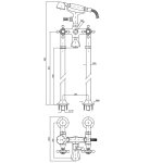Zucchetti Agora Bateria Wannowo-natryskowa wolnostojąca z zestawem słuchawkowym i kolumnami chrom ZAG278
